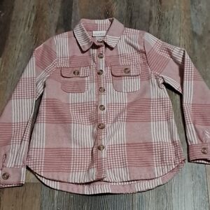 Wonder Nation Pink Plaid Button Down Shirt
